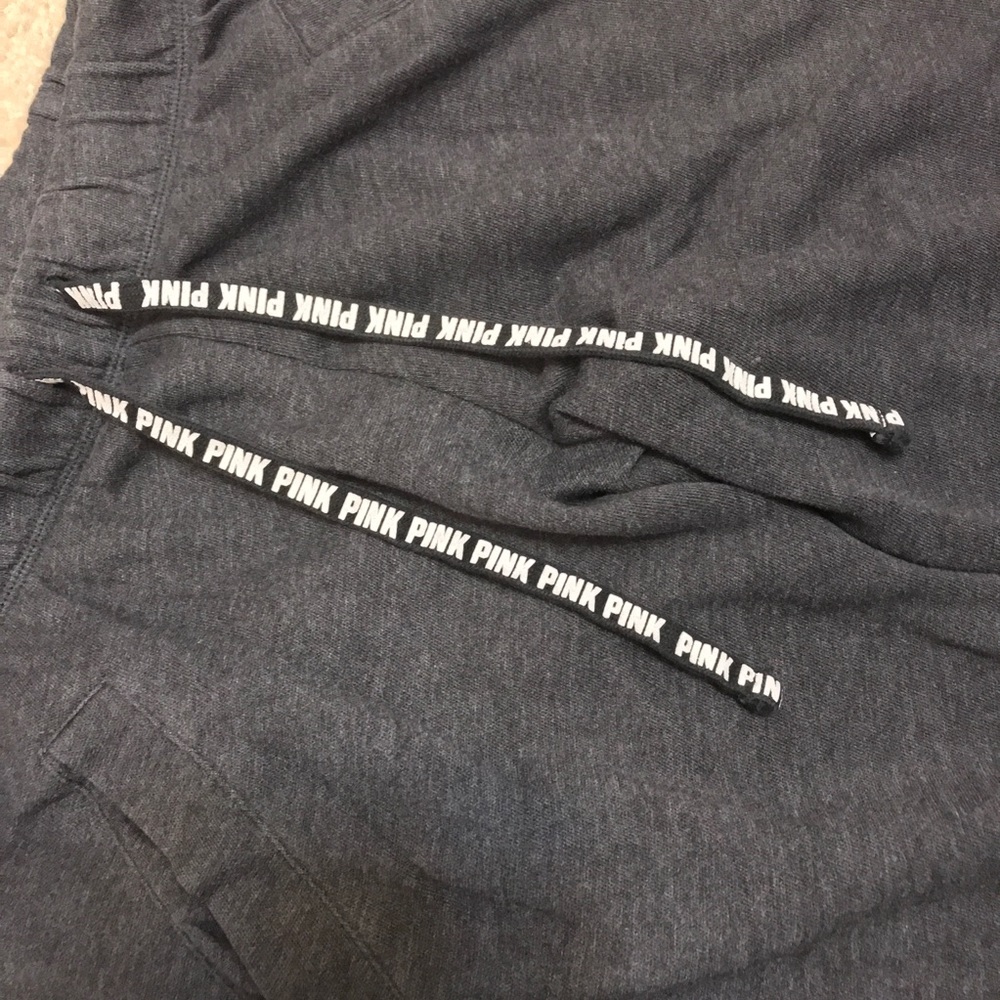 Victoria’s Secret PINK Heathered Dark Grey Logo Boyfriend Sweatpants - Picture 6 of 6